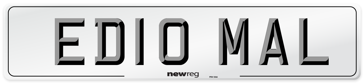 ED10 MAL Number Plate from New Reg
